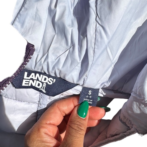 Lands' End Ultra Light Down Packable Coat Blackberry size S - Picture 8 of 8